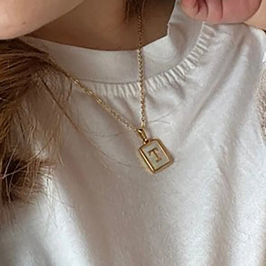 Mother of Pearl Initial Necklace