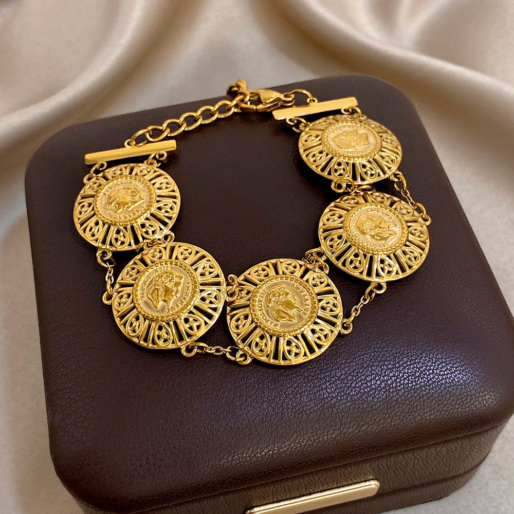 Gold Coin Chain Bracelet