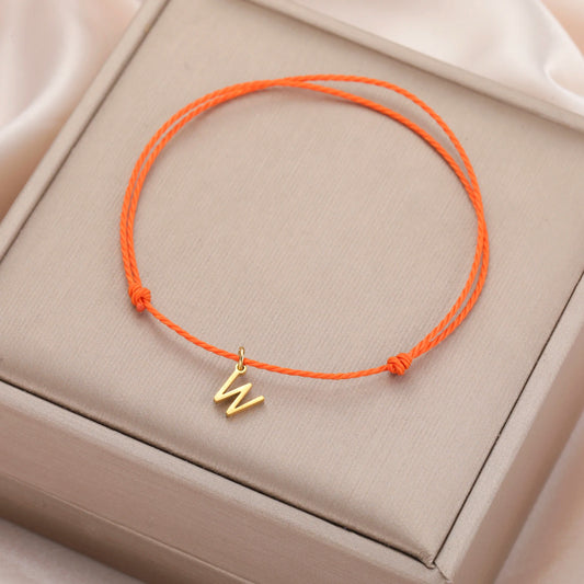 Wax Rope Initial Bracelet