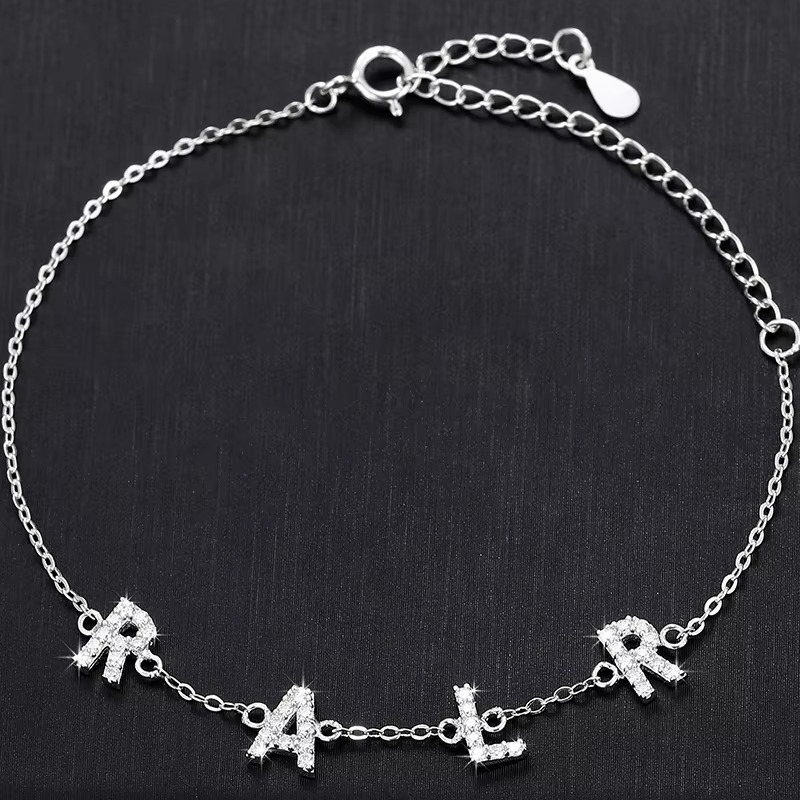 Initial Charm Moissanite Bracelet