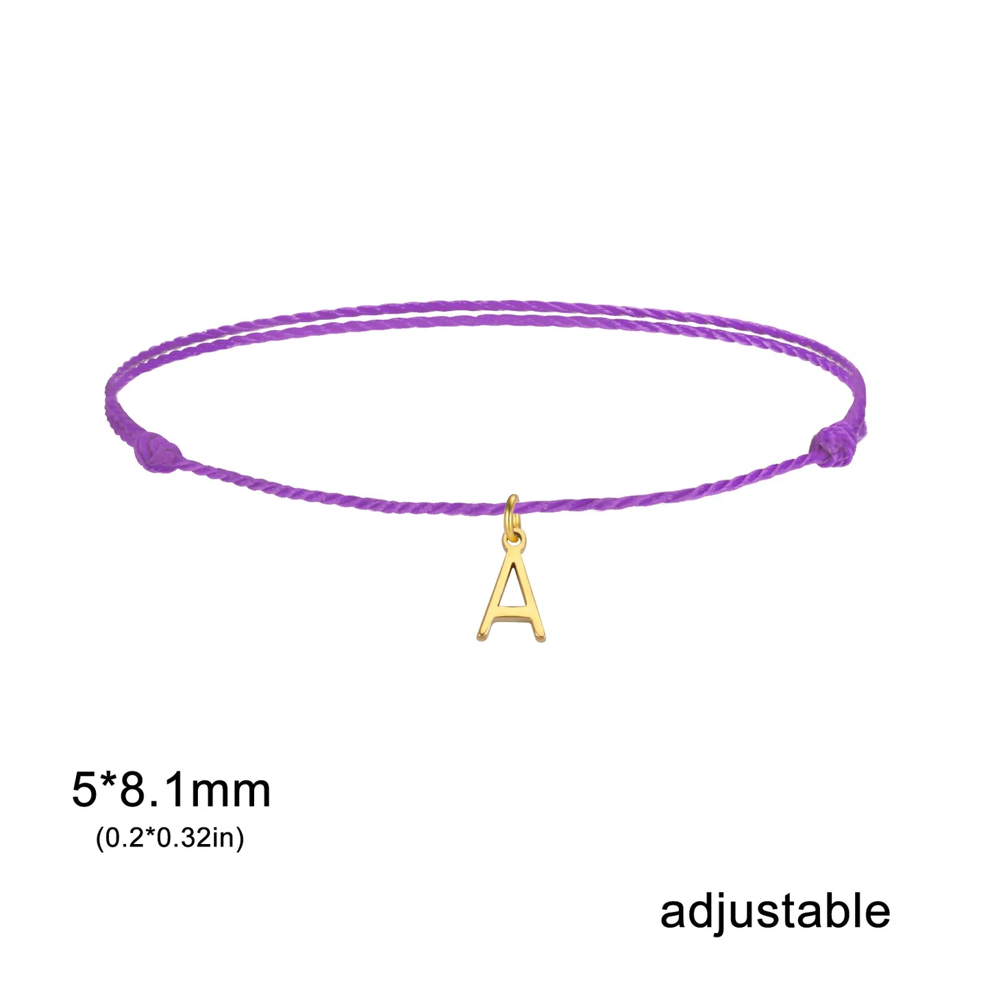 Wax Rope Initial Bracelet