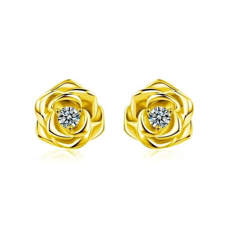 Rose Bloom Moissanite Studs