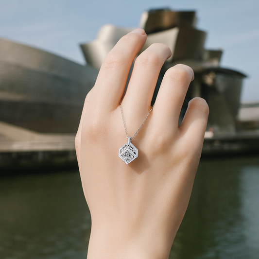 Cage Set Moissanite Necklace