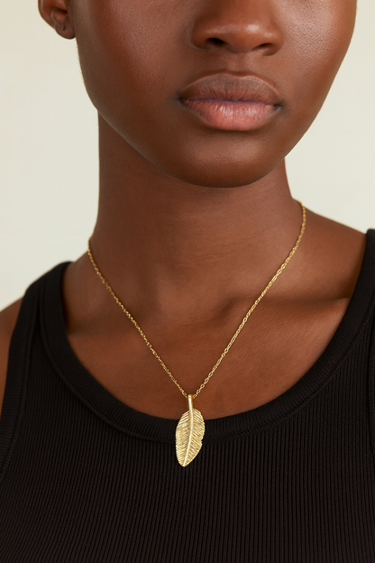 Olive Leaf Moissanite Necklace
