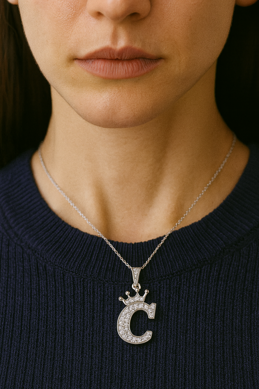 Classic Initial Moissanite Necklace