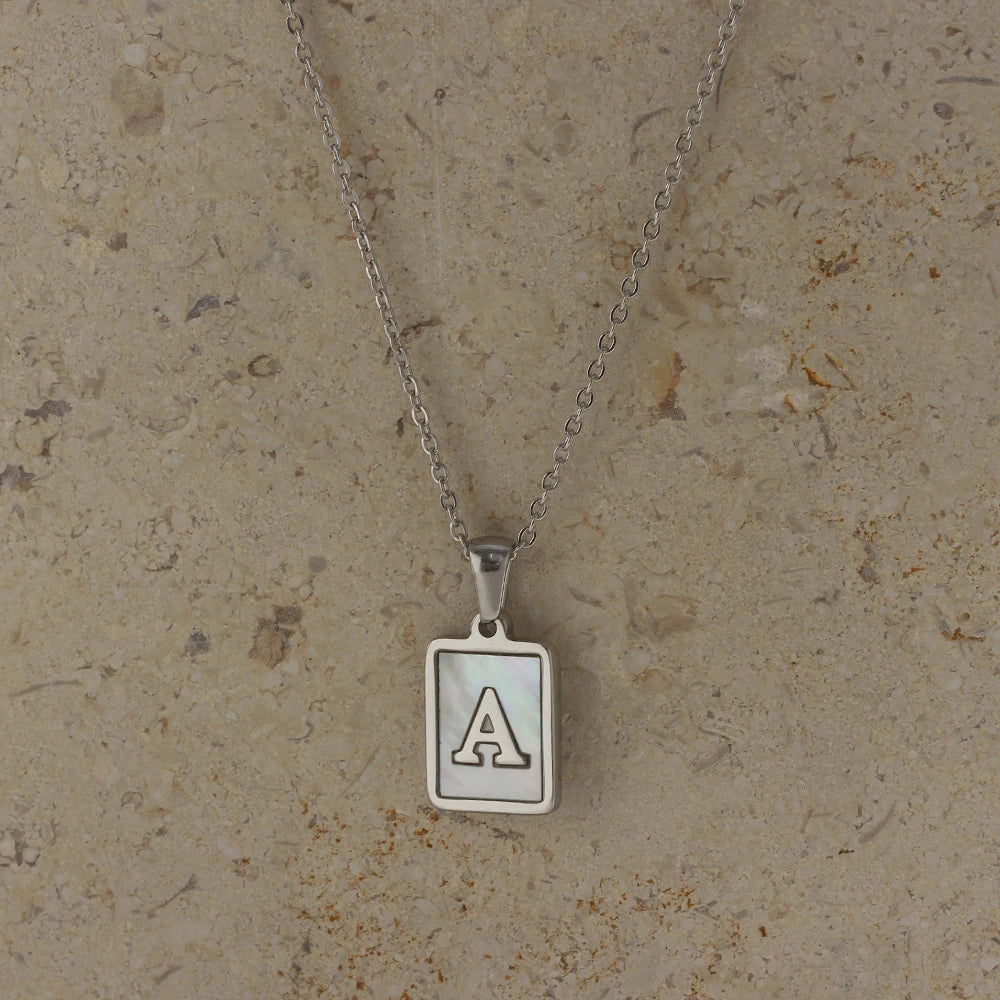 Mother of Pearl Initial Necklace