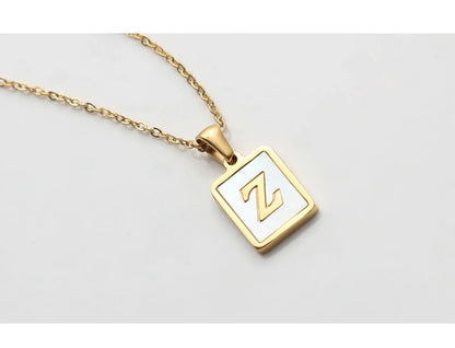 Mother of Pearl Initial Necklace