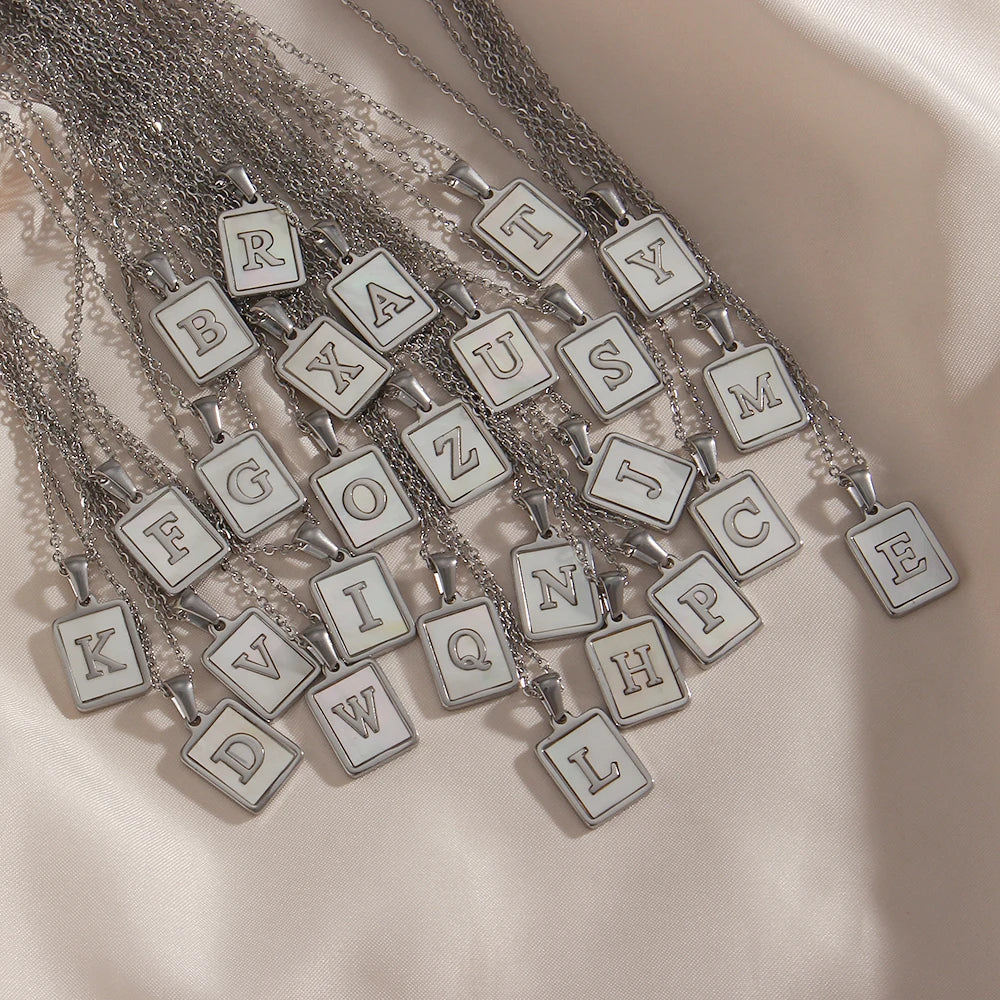 Mother of Pearl Initial Necklace