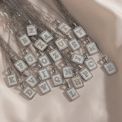 Mother of Pearl Initial Necklace