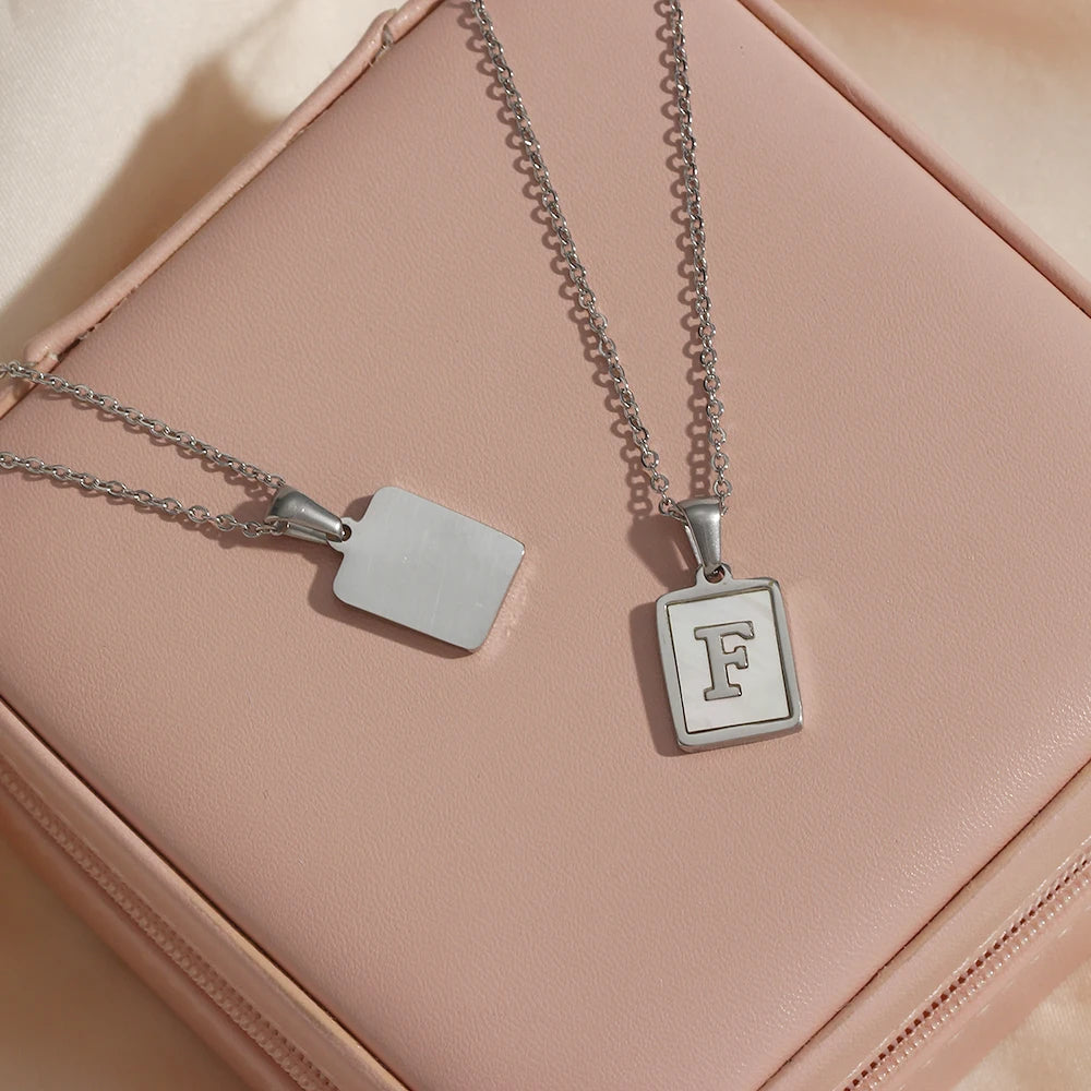 Mother of Pearl Initial Necklace