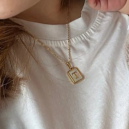 Mother of Pearl Initial Necklace