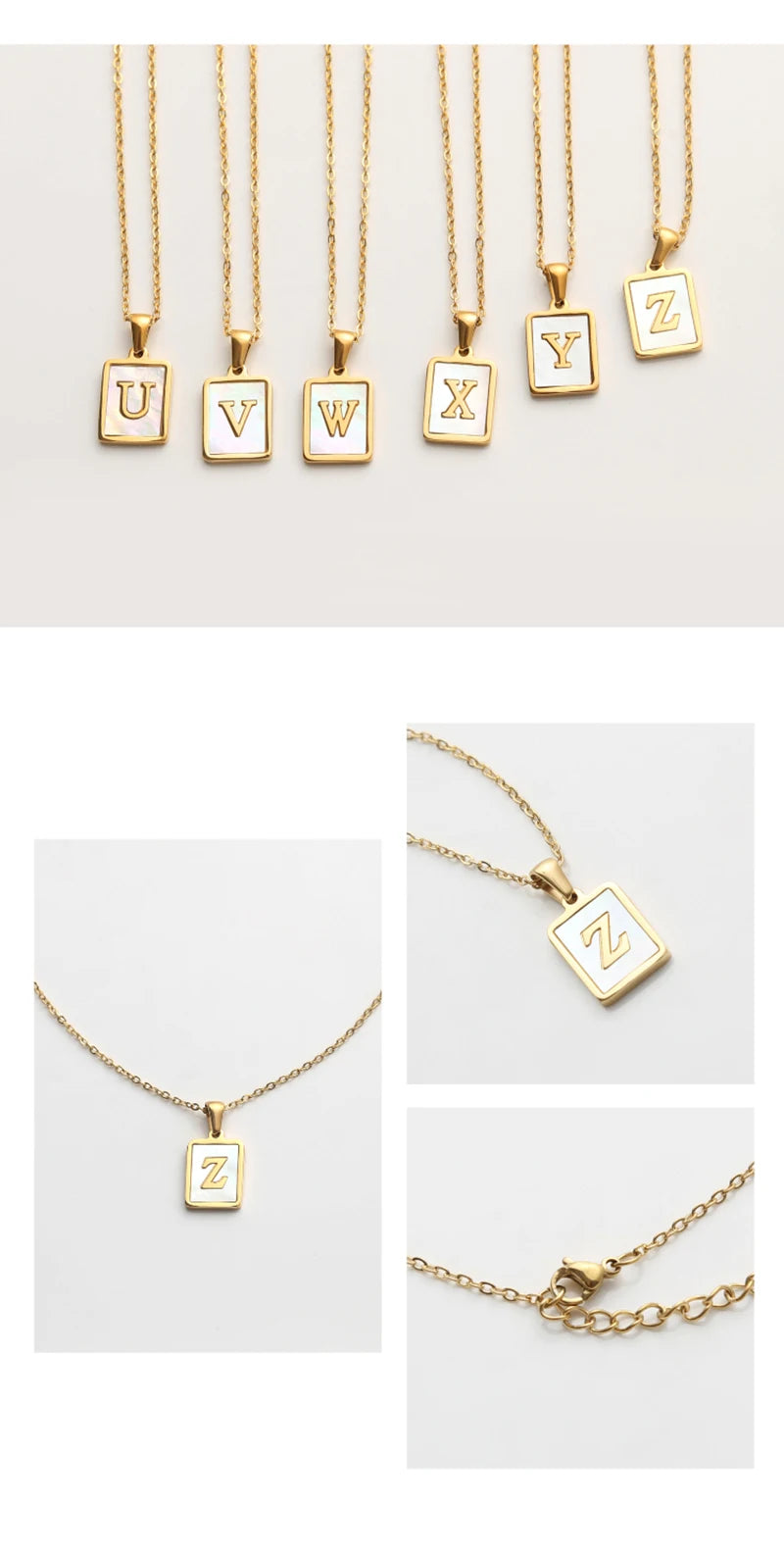 Mother of Pearl Initial Necklace