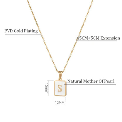 Mother of Pearl Initial Necklace