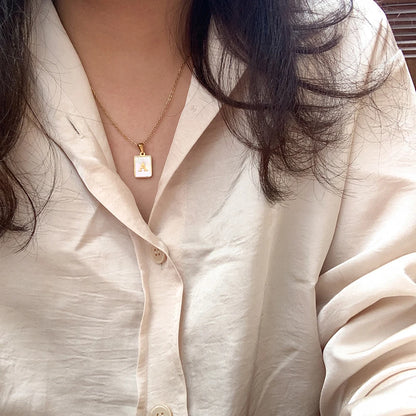 Mother of Pearl Initial Necklace