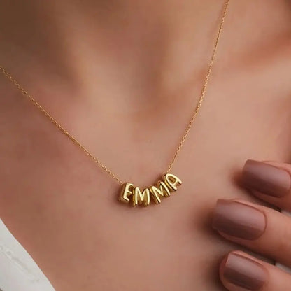 Custom Bubble Name Necklace