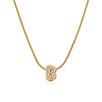 Tiny Zircon Initial Necklace