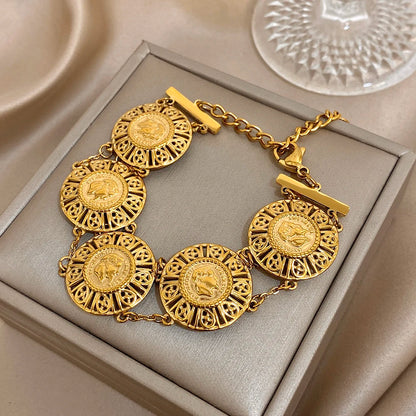 Gold Coin Chain Bracelet