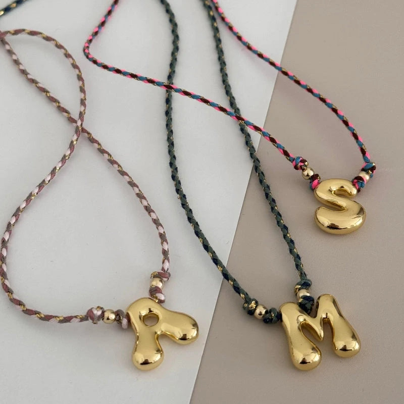 Balloon Cord Initial Necklace