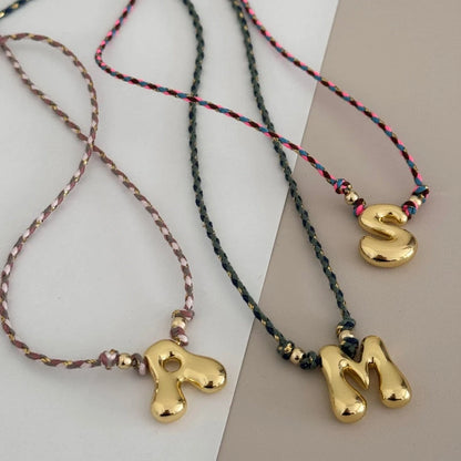 Balloon Cord Initial Necklace