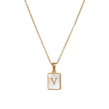 Mother of Pearl Initial Necklace