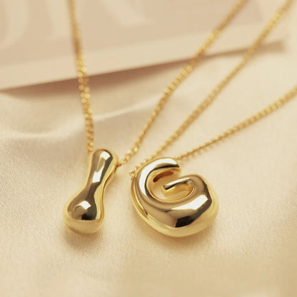 Chunky Bubble Initial Necklace