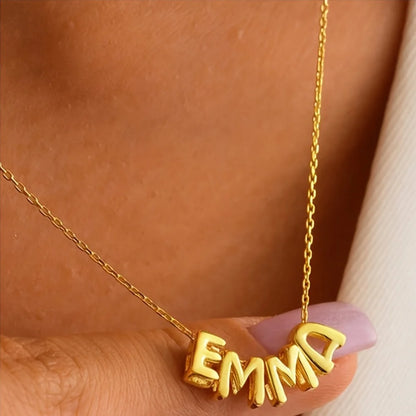 Custom Bubble Name Necklace