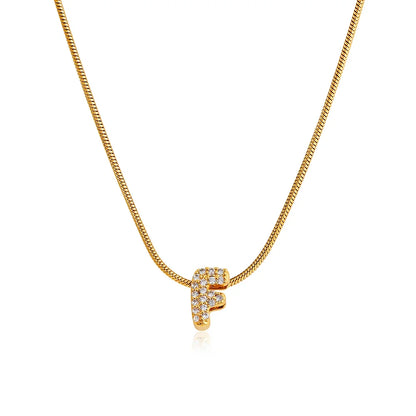 Tiny Zircon Initial Necklace