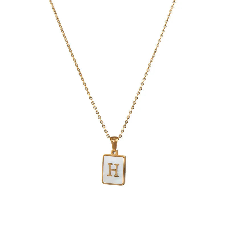 Mother of Pearl Initial Necklace
