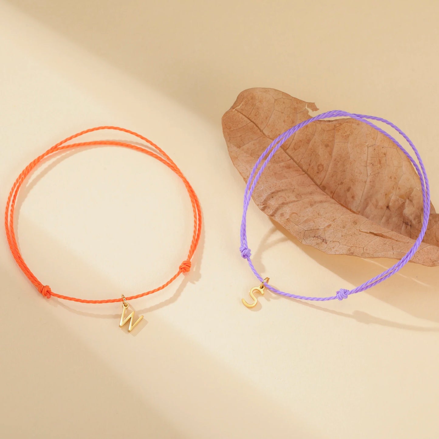 Wax Rope Initial Bracelet