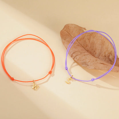 Wax Rope Initial Bracelet