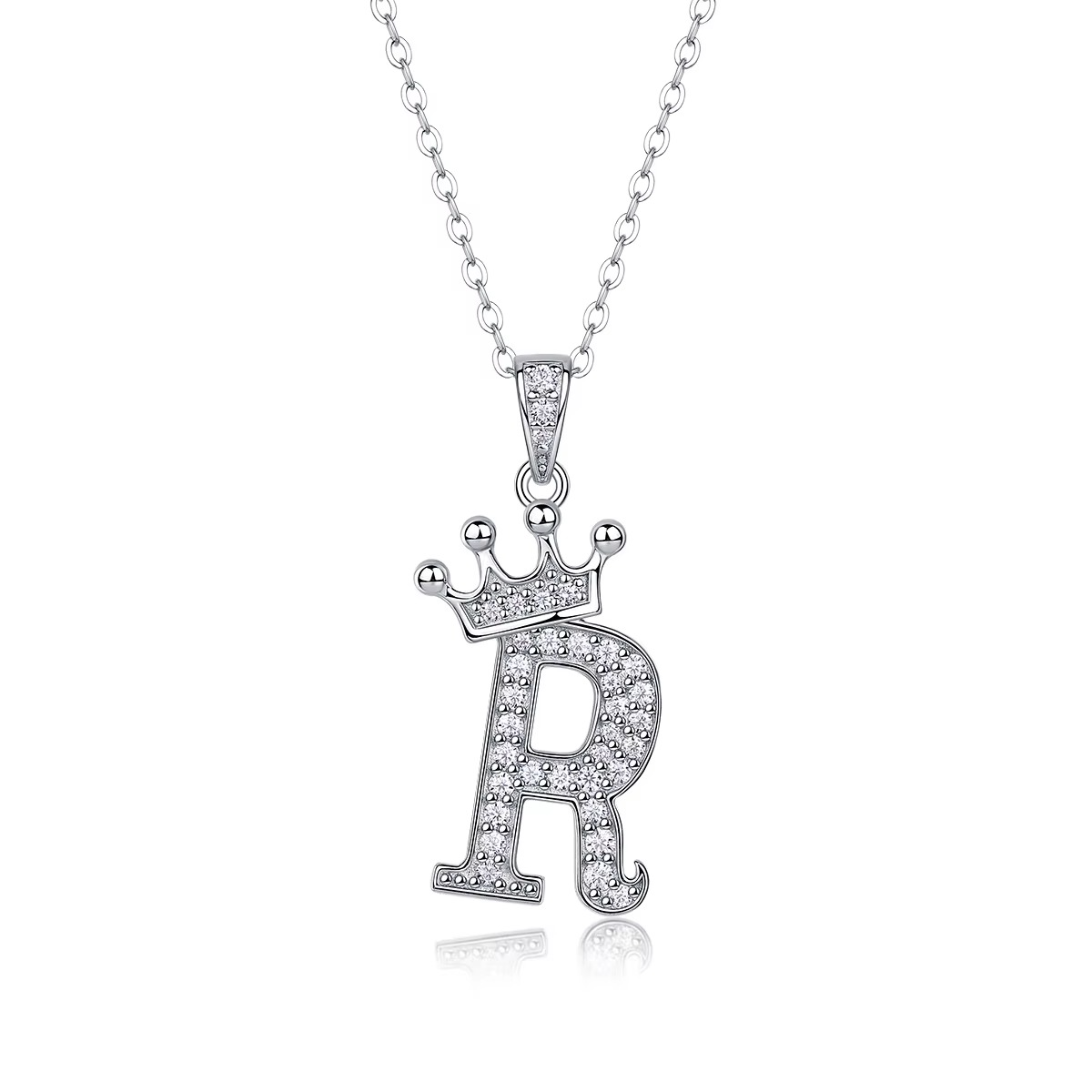 Classic Initial Moissanite Necklace