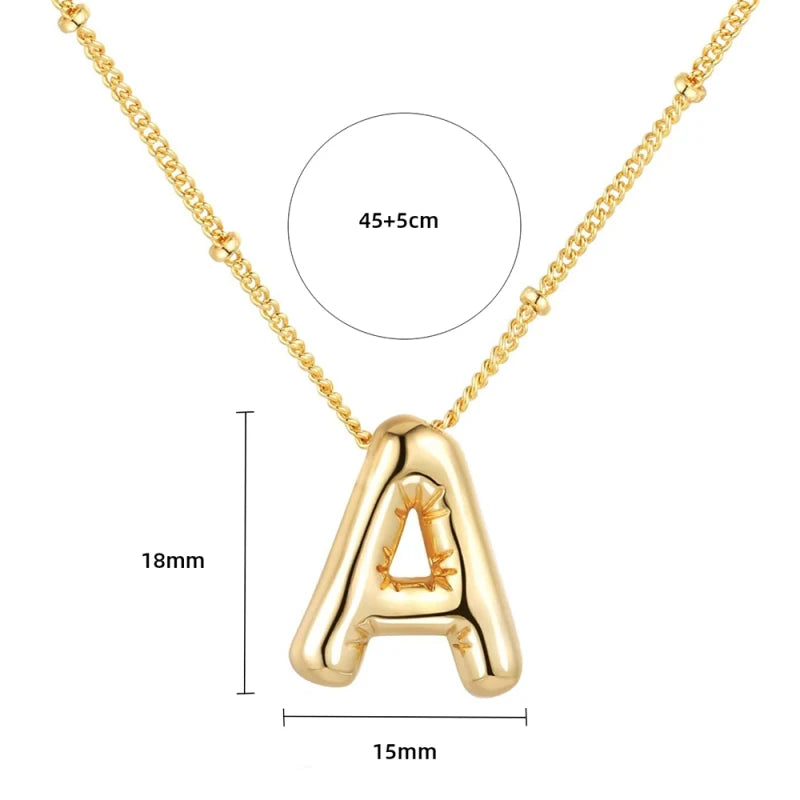 Balloon Cord Initial Necklace