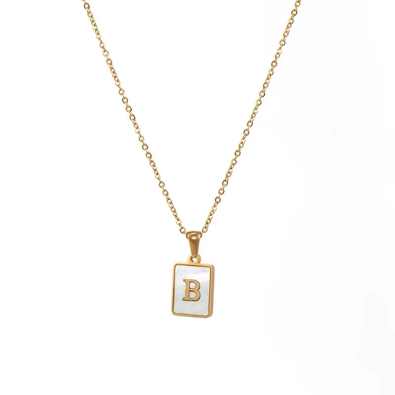 Mother of Pearl Initial Necklace