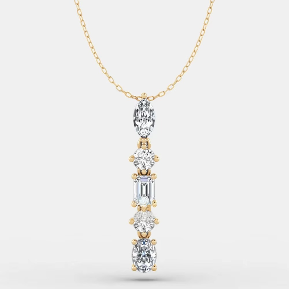 Five Stone Moissanite Necklace