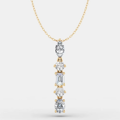 Five Stone Moissanite Necklace