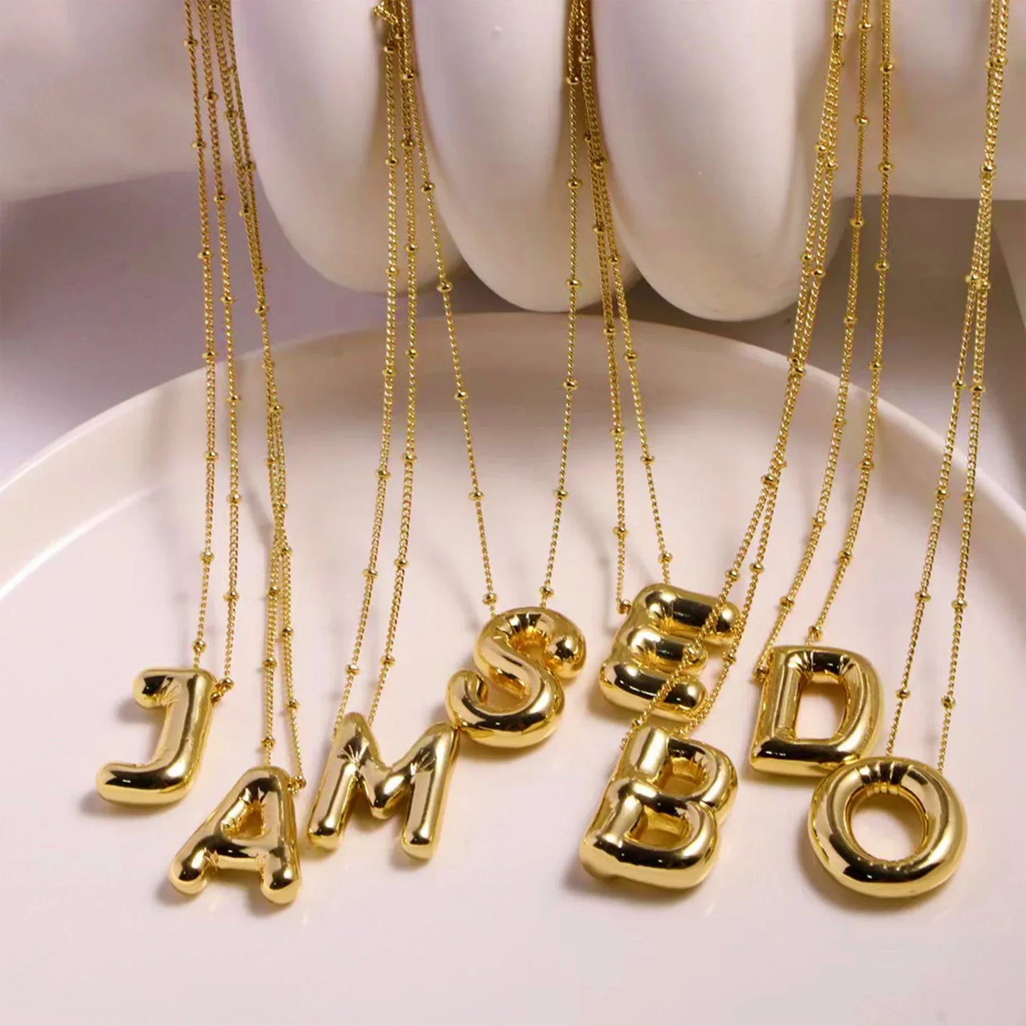 Balloon Cord Initial Necklace