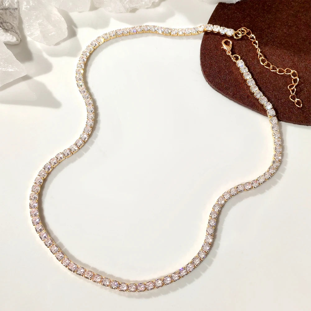 Cursive Zircon Initial Necklace