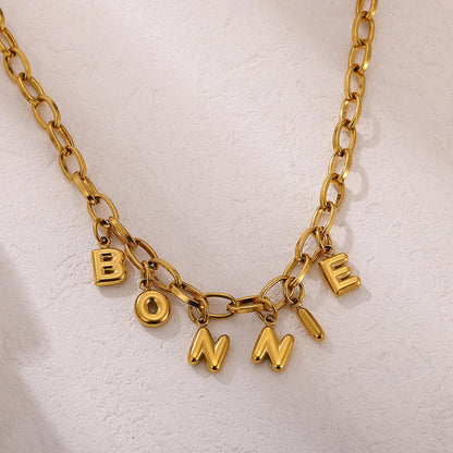 Thick Chain Bubble Name Necklace