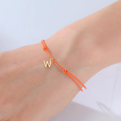 Wax Rope Initial Bracelet