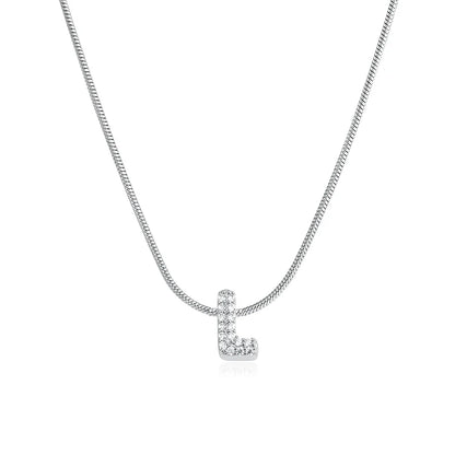 Tiny Zircon Initial Necklace