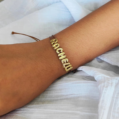 Bubble Initial Cord Bracelet