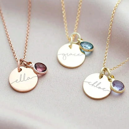Personalised Birthstone Name Necklace