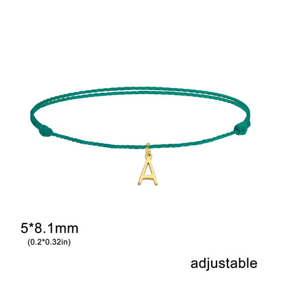 Wax Rope Initial Bracelet