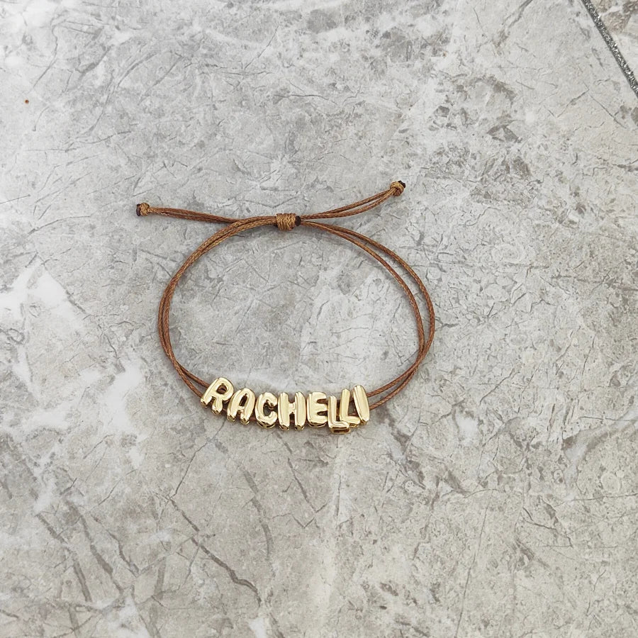 Bubble Initial Cord Bracelet