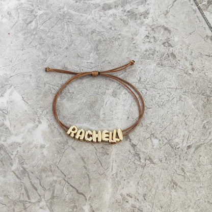 Bubble Initial Cord Bracelet