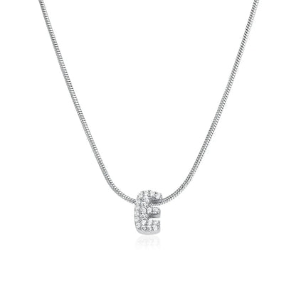 Tiny Zircon Initial Necklace