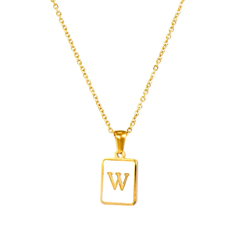Mother of Pearl Initial Necklace