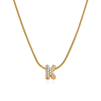 Tiny Zircon Initial Necklace