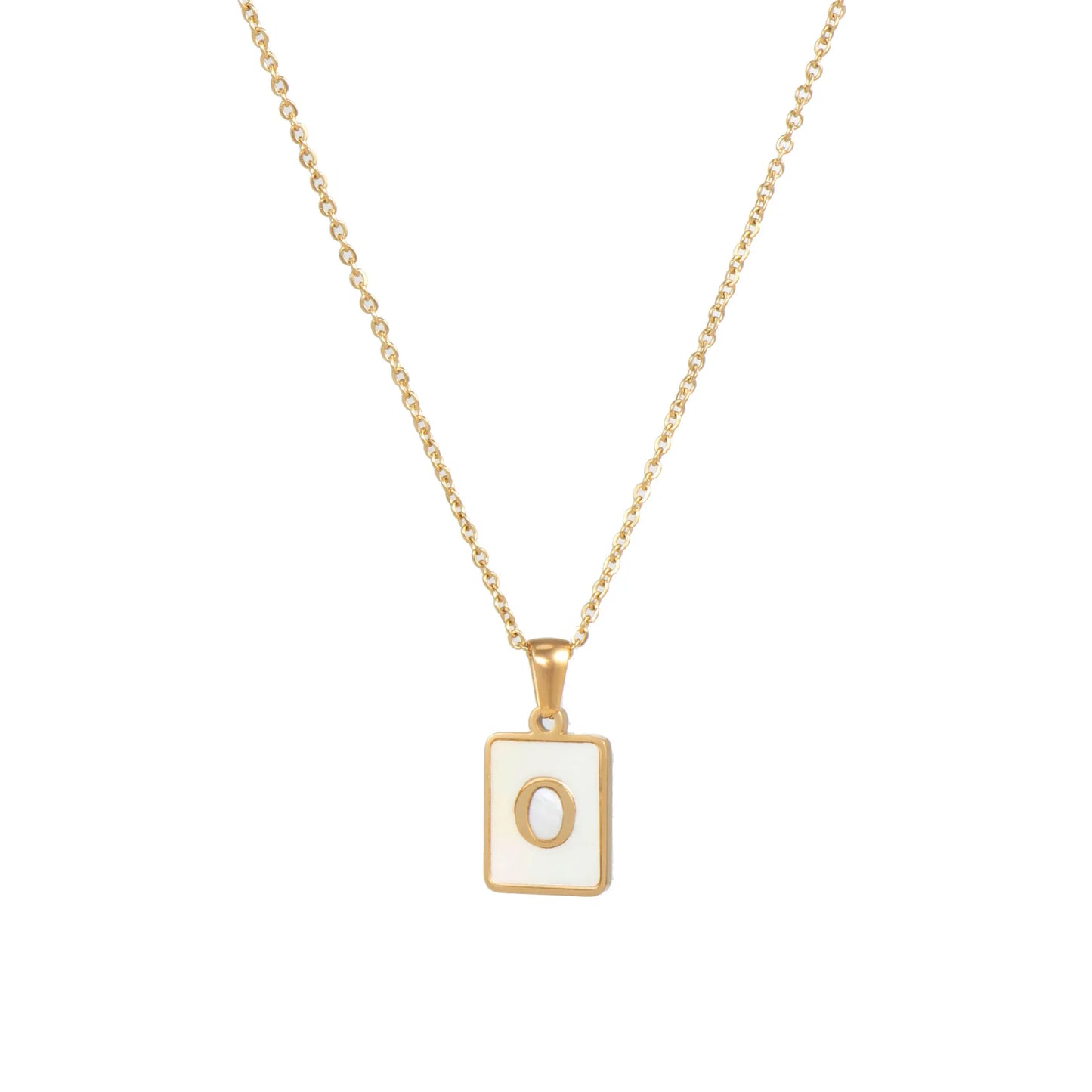 Mother of Pearl Initial Necklace