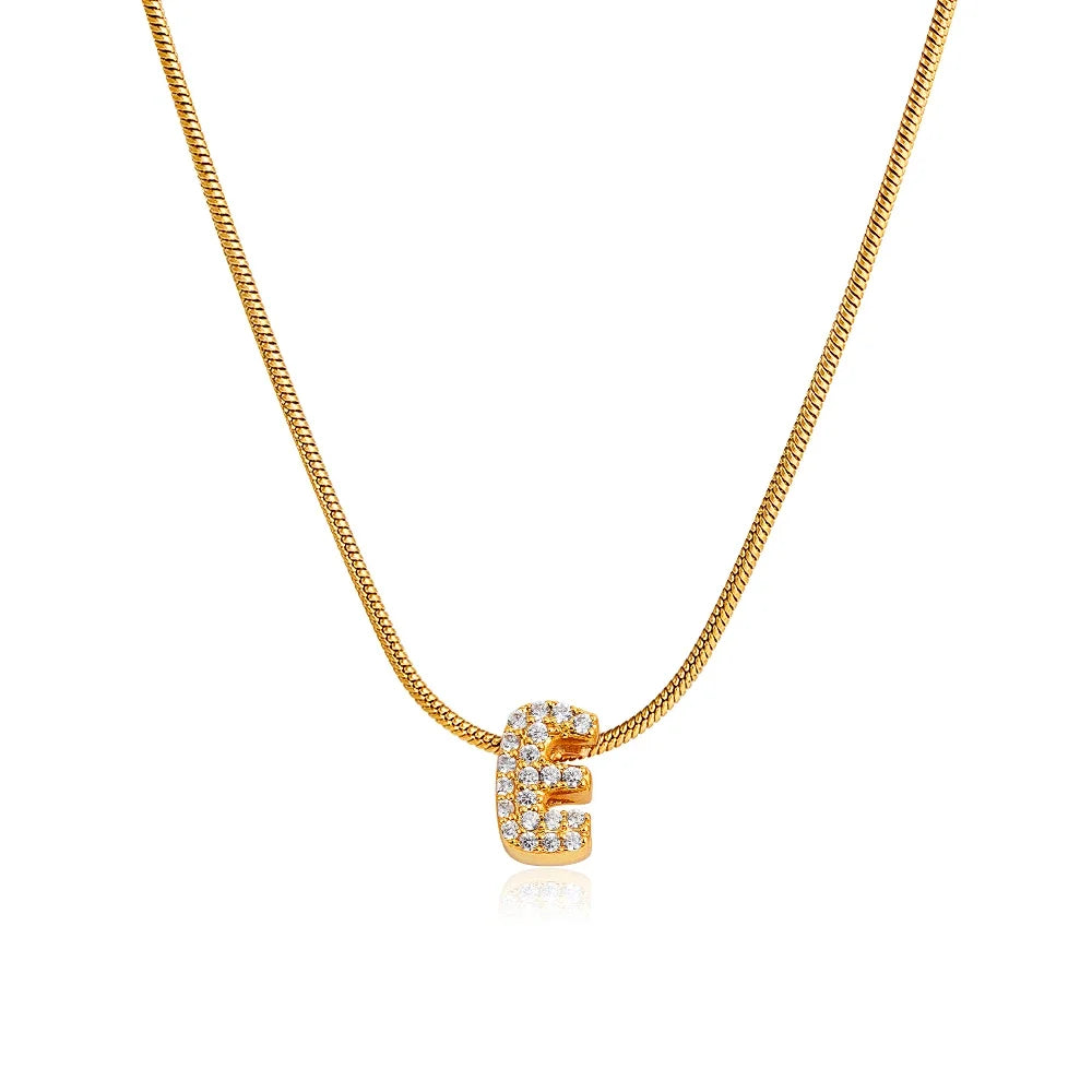 Tiny Zircon Initial Necklace